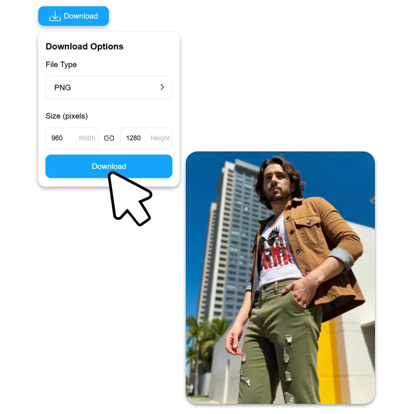 Adjust and download