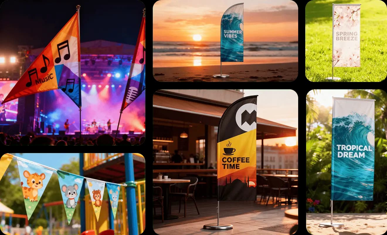 Wave your brand high with flag mockups